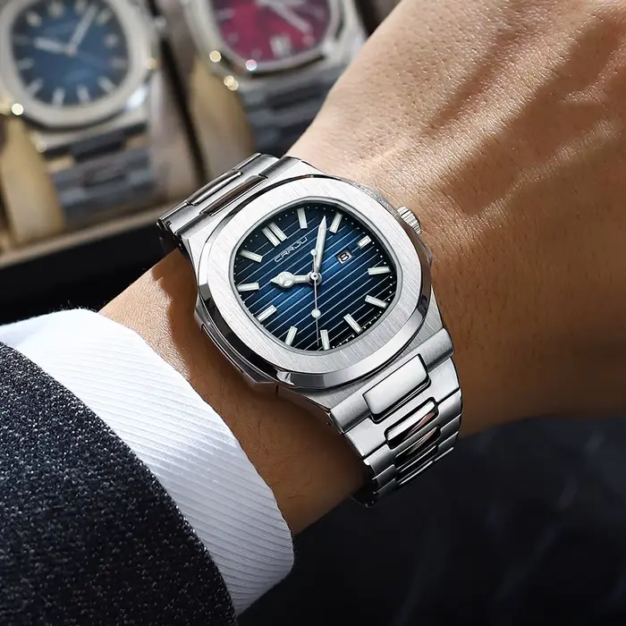 Montre CRRJU Quartz Homme Résistante à L'Eau Élégante Pour Activités Extérieures Occasions Spéciales