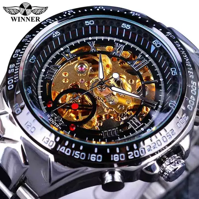 Gagnant mécanique Sport Design lunette Montre de mode hommes montres haut de gamme de luxe Montre Ho