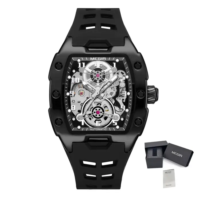 Montre mécanique sportive automatique lumineuse résistante à l'eau pour hommes occasions spéciales entraînement activités aquatiques