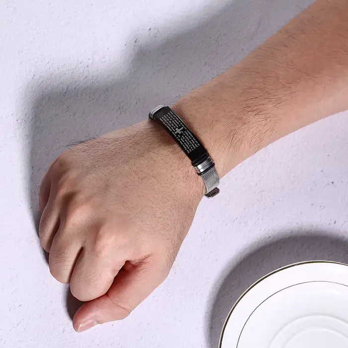 Bracelet Bible anglais allemand coréen français pour hommes garçons