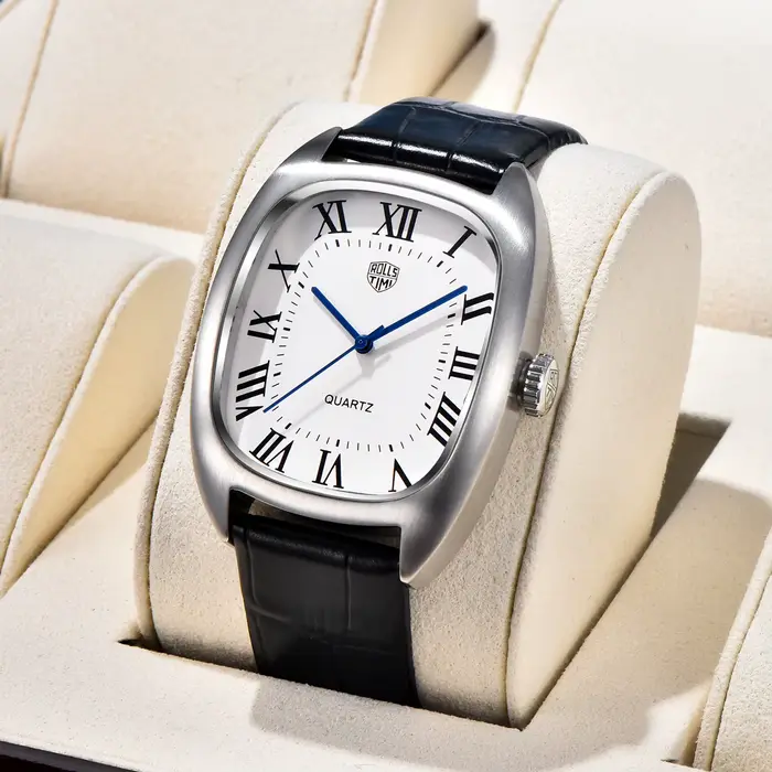 Montre homme en acier inoxydable avec bracelet cuir résistant à l'eau pour homme style luxe quartz PAGANI DESIGN VH31