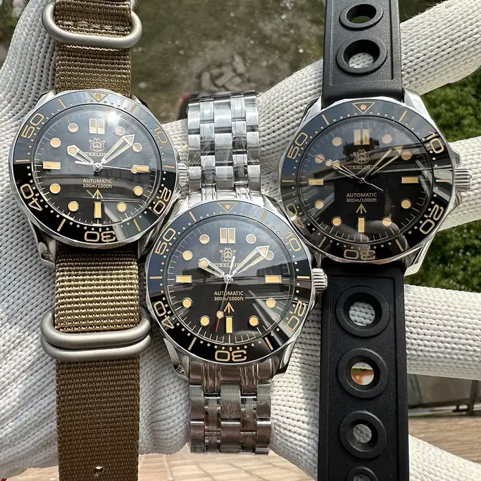 STEELDIVE SD1957 meilleur vendeur 42MM lunette en céramique 300M étanche Super Luminou verre saphir NH35 automatique hommes montre de plongée