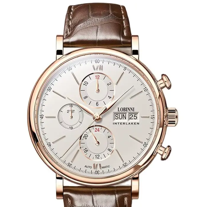 Marque de luxe Suisse LOBINSettlement perpétuel calendrier SeaghydrAutomatic mécanique montres pour hommes saphir multifonction L13019-11