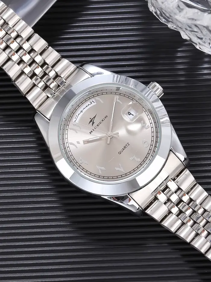 Montre à quartz pour homme avec cadran à chiffres arabes