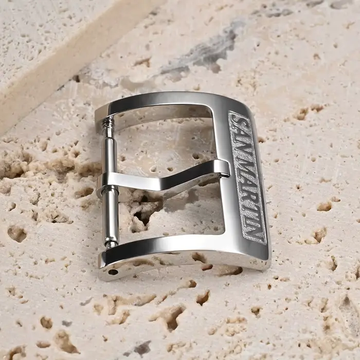 San Martin 18mm montre fermoir poli en acier inoxydable 316L Logo sangle boucle ardillon brossé Hebilla Correa Reloj Fibbia BK1820
