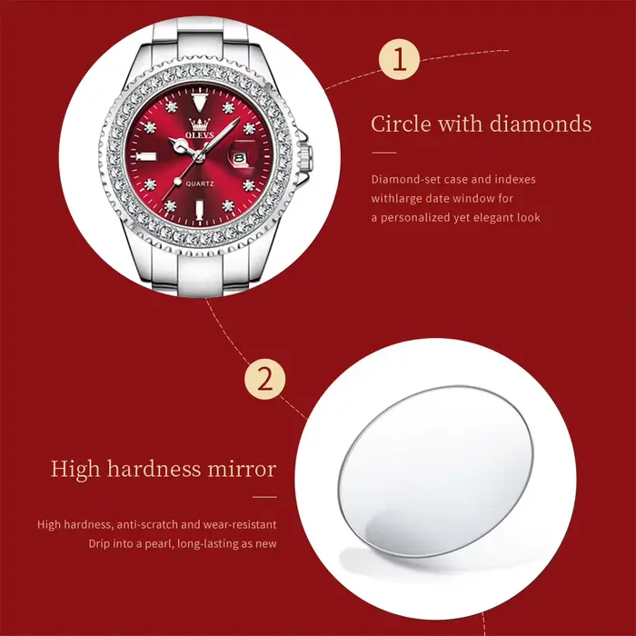 Montre femme en acier inoxydable élégante avec mouvement quartz et résistance à l'eau pour occasions spéciales