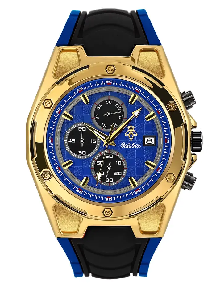 Montre pour homme Yalalusi : bracelet en silicone, style décontracté-sportif, résistante à l'eau, él