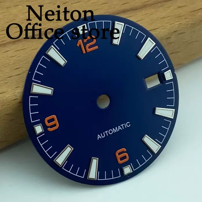 NEITON 31mm noir bleu gris blanc cadran de montre lumineux ajustement NH34 NH36 NH35 mouvement