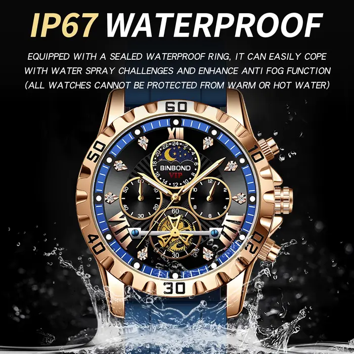 Montres à quartz BINBOND pour hommes