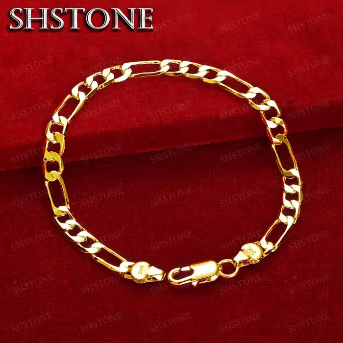 Bracelet en or 18 carats élégant pour homme et femme occasion spéciale soirée élégante