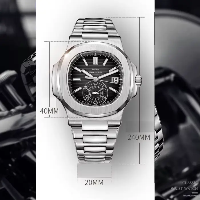 DIDUN hommes montres haut de gamme de luxe affaires montre en acier inoxydable mâle militaire Quartz chronographe
