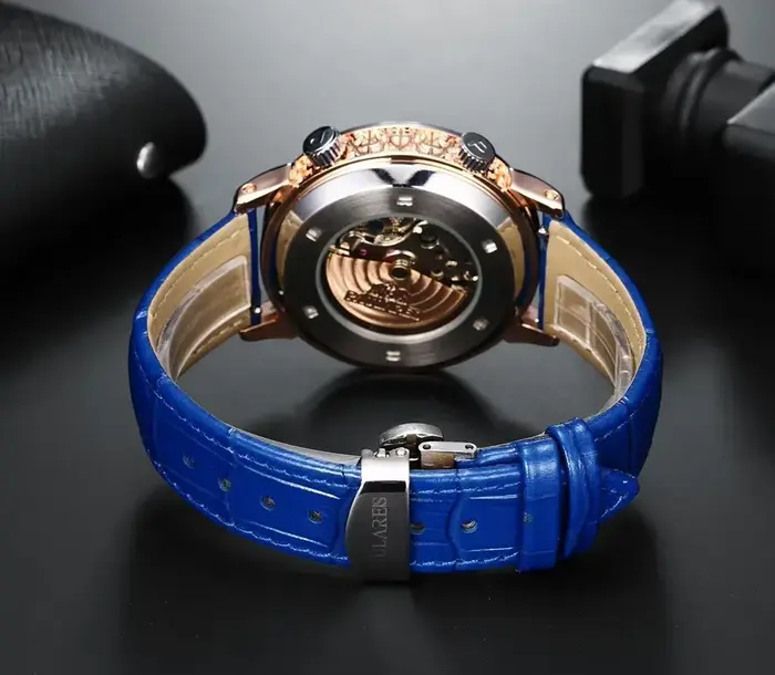 Montre PAULAREIS P Mécanique en Alliage avec Bracelet en Cuir pour Homme Occasions Spéciales Élégante et Précise