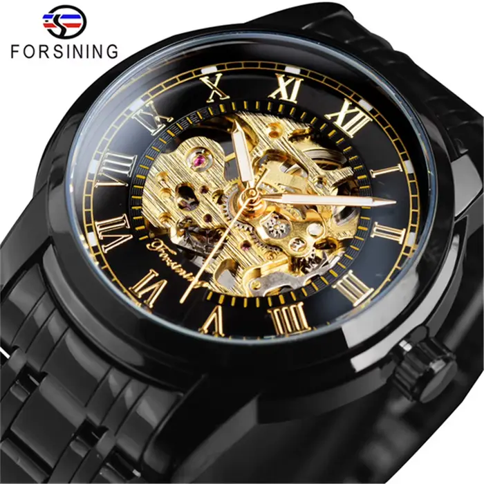 Forsining 349 Montre-bracelet mécanique à remontage manuel pour homme