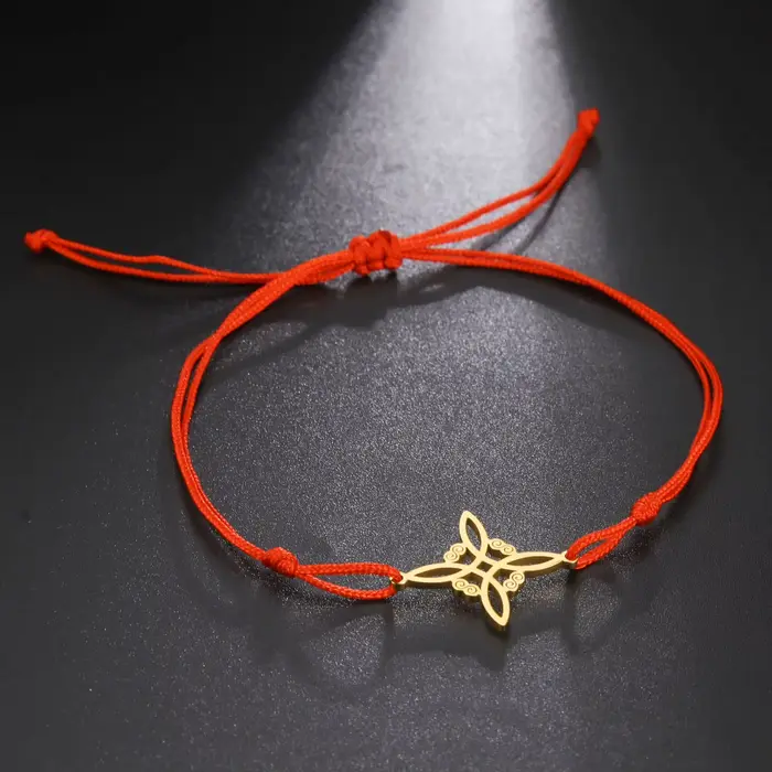 LIKGREAT Bracelet en corde de cire avec nœud de sorcière