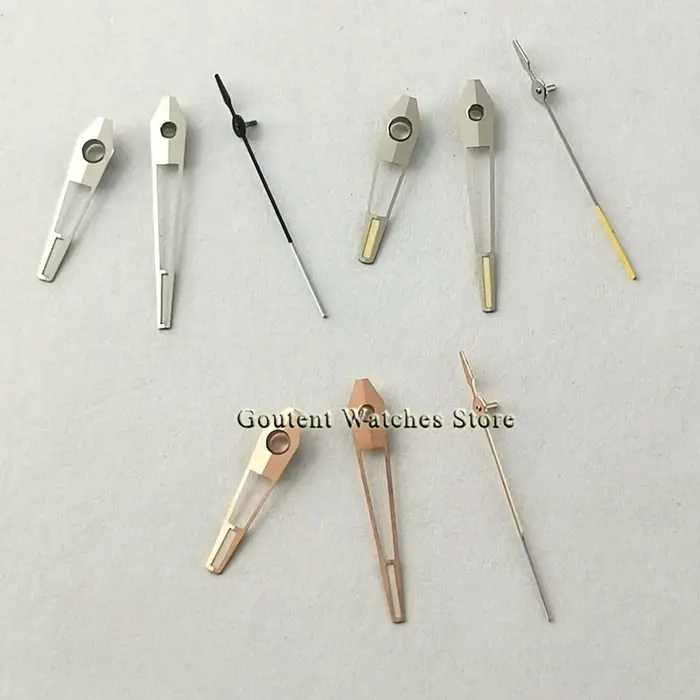 Aiguilles de montre lumineuses vert jaune argent/or Rose adaptées au mouvement automatique Miyota 8215/2813/8N24