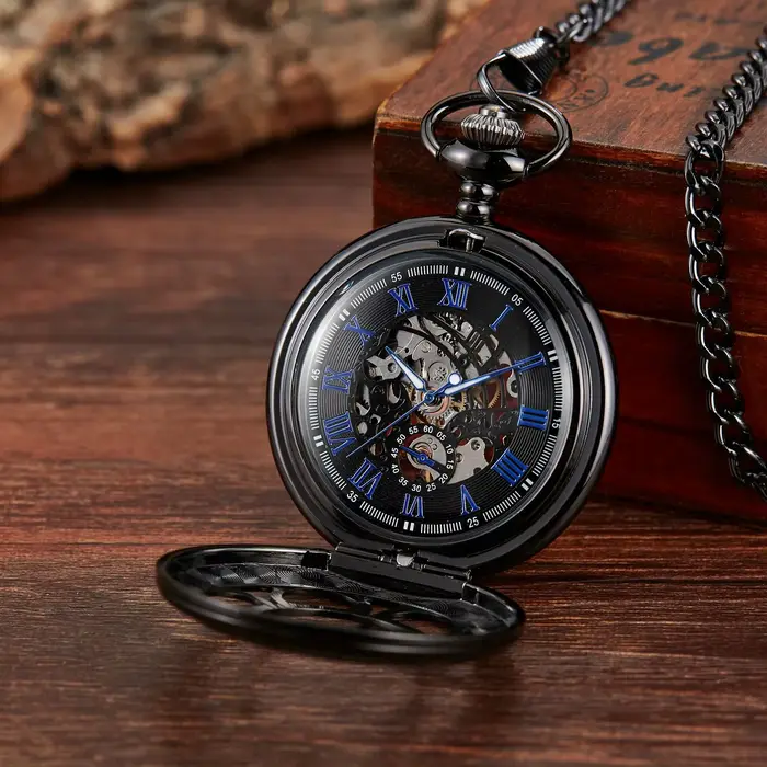 Montre à gousset — Montre de poche mécanique rétro squelette