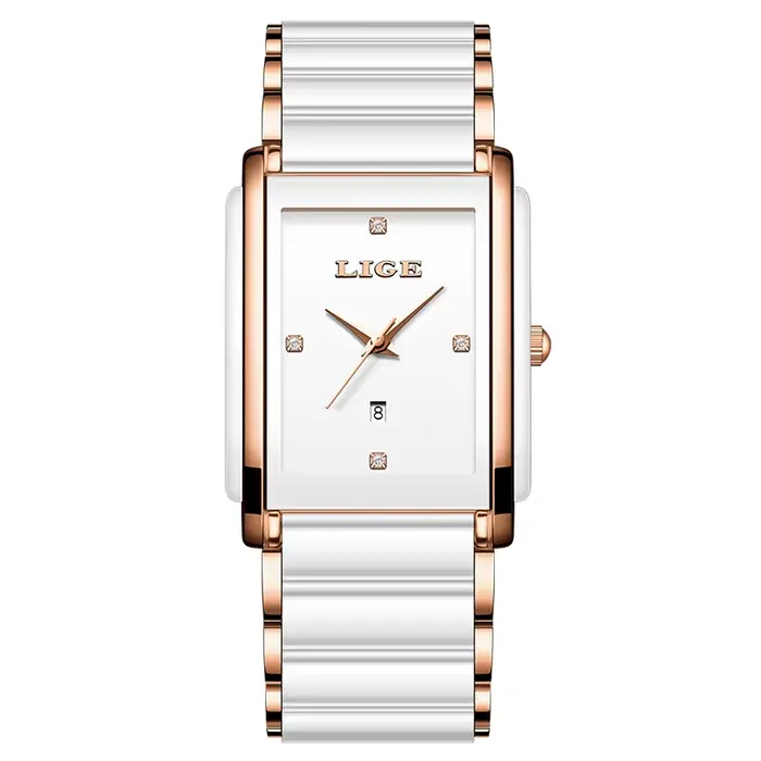 Montre pour femme LIGE 2026 TOP, montre de luxe, bracelet en céramique, étanche, montre à quartz, mo
