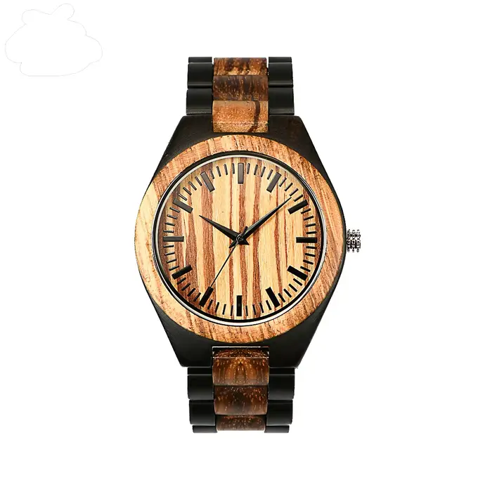 Montre-bracelet personnalisée pour hommes, montres de luxe, chronographe, bois, Quartz, boîte pour l