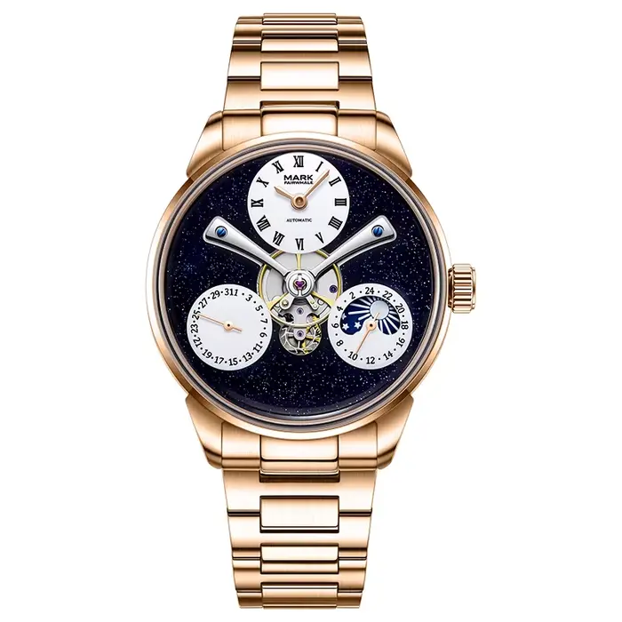 Montre mécanique automatique de luxe pour homme MARK FAIRWHALE avec mouvement apparent et affichage 