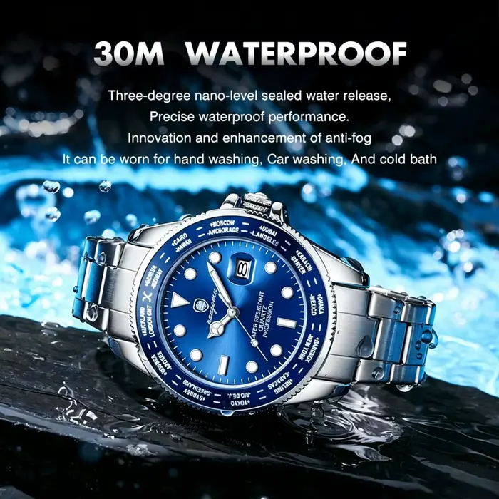 PAAZOMU Montre-bracelet de sport décontractée de luxe pour homme