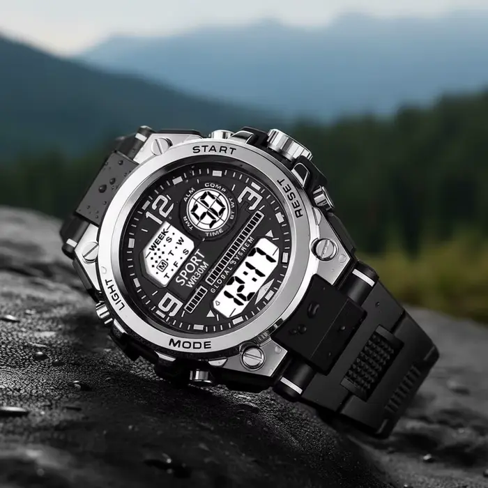 Montre électronique multifonctionnelle tendance pour hommes
