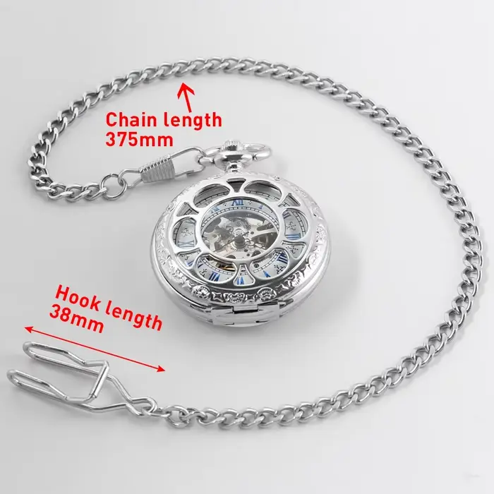 Chaîne de montre de poche en argent de luxe Vintage
