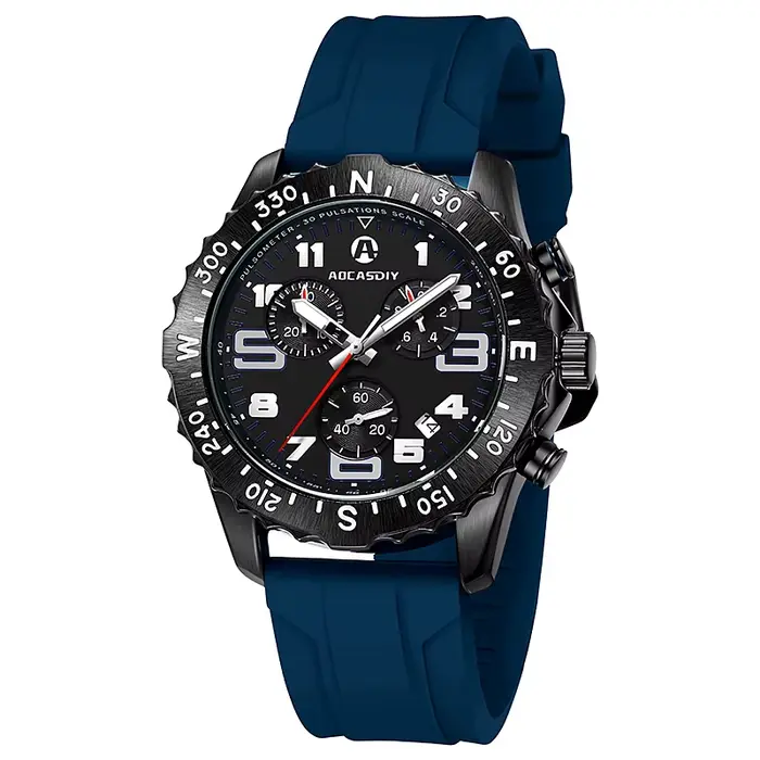 Montre à quartz pour homme, tendance, multifonctionnelle, grand cadran, étanche, montre à quartz spo