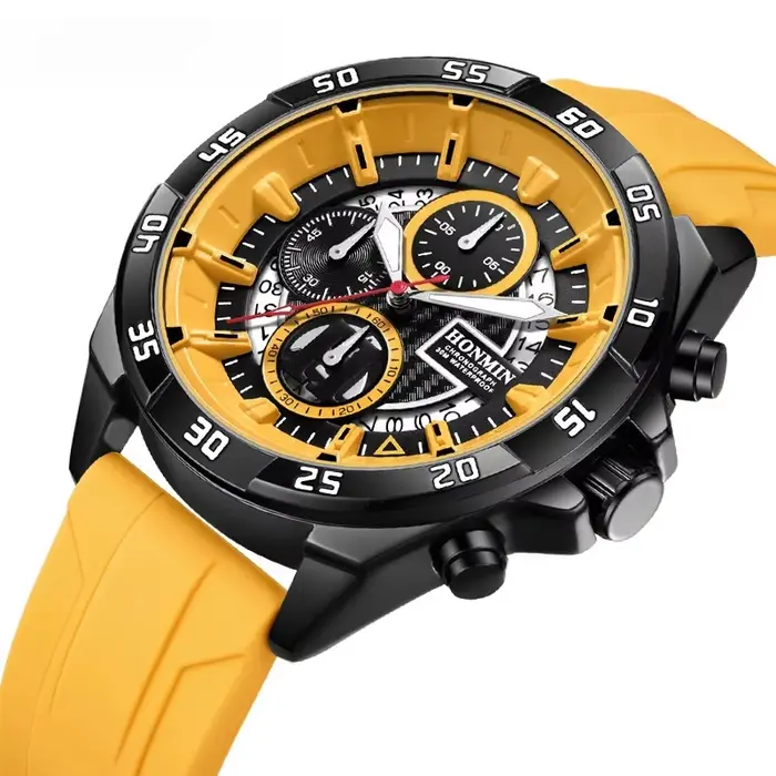 Montre HONMIN à Quartz multifonctionnelle homme étanche avec chronographe et affichage de date pour activités sportives et occasions spéciales