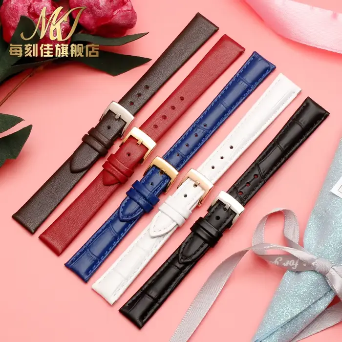 Bracelet de montre en cuir véritable avec fermoir pin pour montres traditionnelles femmes styles variés occasions spéciales