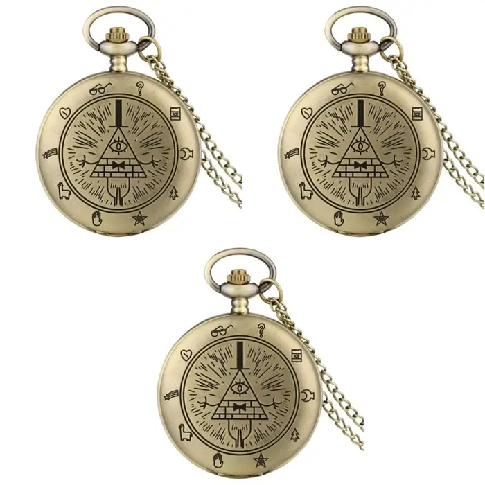 Nouvelle arrivee! Montre-bracelet pour femme avec pendentif mot de passe par gravité – Avec un quartz du diable triangle mystérieux d'oeil à l'étranger. P P P P