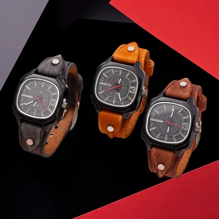 Montre à quartz vintage pour hommes