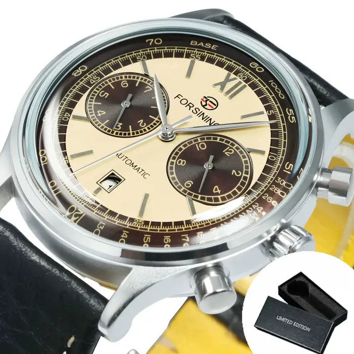 Forsining – montre mécanique rétro classique pour hommes, verre Concave, calendrier, sous-cadran, ce