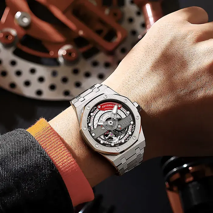 Deesio montre mécanique automatique pour hommes japon mis5 82S7 mouvement boîte en acier inoxydable verre saphir lumineux étanche cadeau