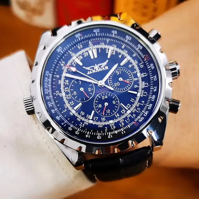 Montre de pilote de luxe pour homme - Mouvement mécanique automatique