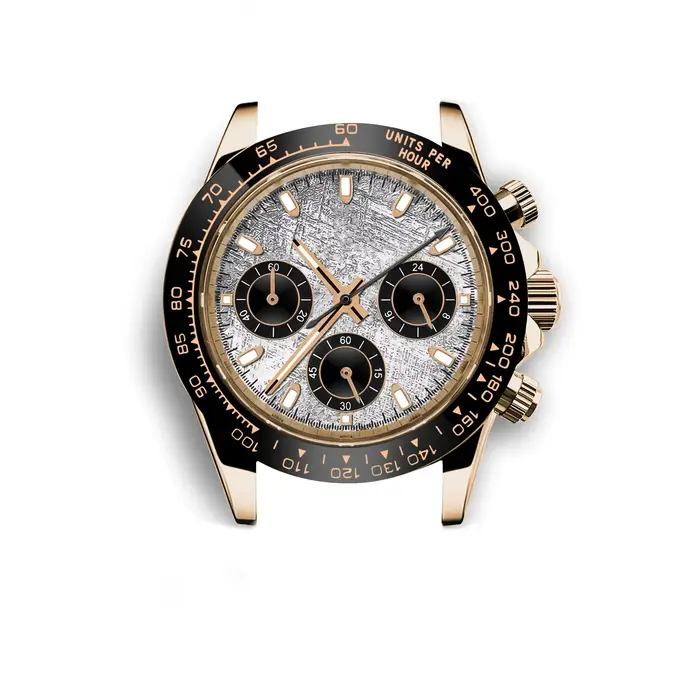 Neiton 39mm VK63 boîtier de mouvement Panda trois yeux saphir chronographie acier inoxydable étanche or bleu noir
