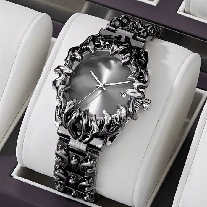 Montres Y2K classiques rétro style griffe en albâtre pour hommes