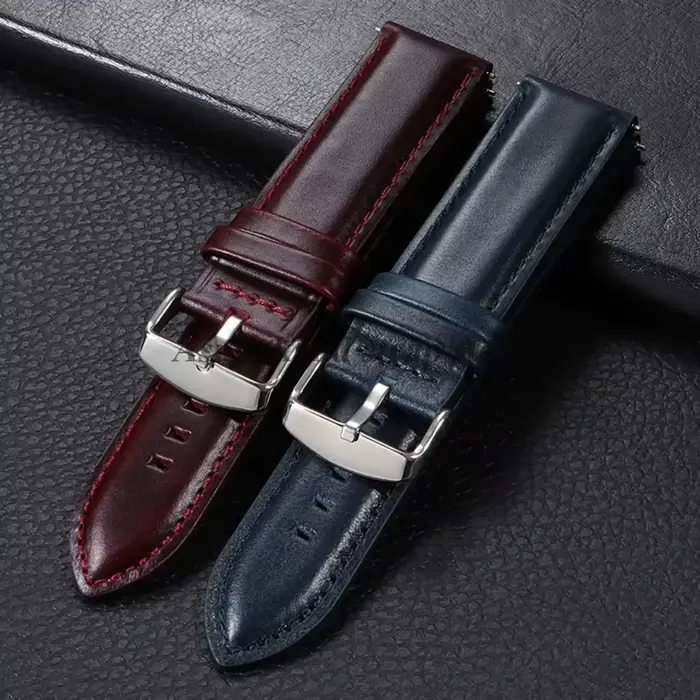 18mm 20mm 22mm 24mm 26mm bracelet de montre en cuir véritable à dégagement rapide