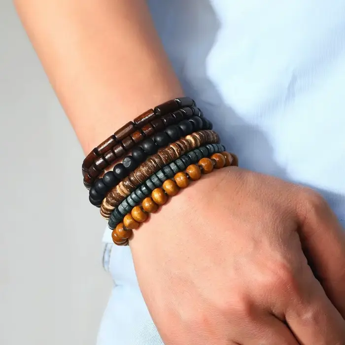 Wodeen – Bracelet tressé en cuir pour hommes