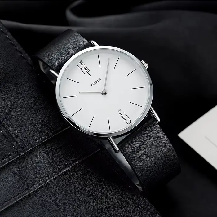 YAZOLE Top marque de luxe hommes montre en cuir Quartz montres