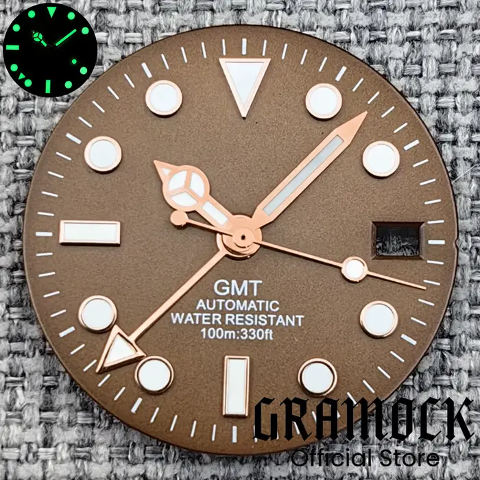 Gramock – cadran de montre Vintage marron café