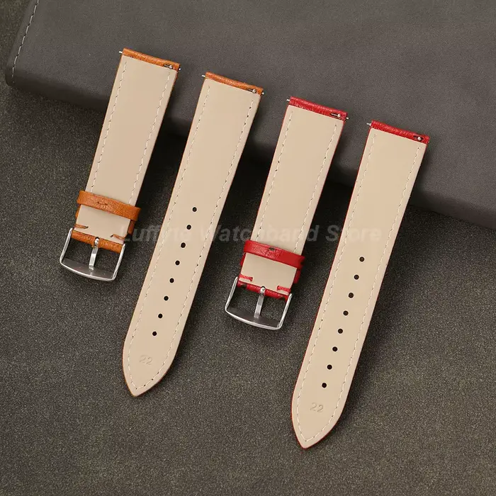 Bracelet de montre en cuir motif autruche pour hommes et femmes