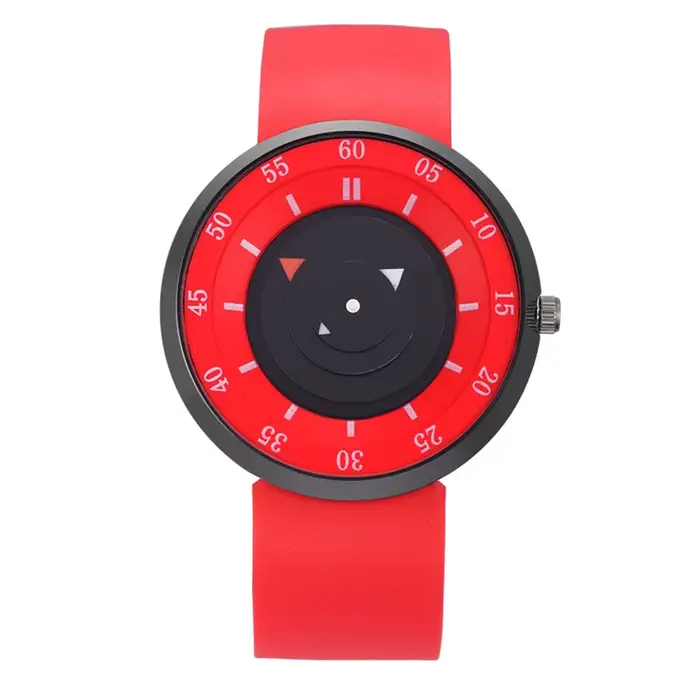 Montre à quartz avec bracelet en caoutchouc pour hommes