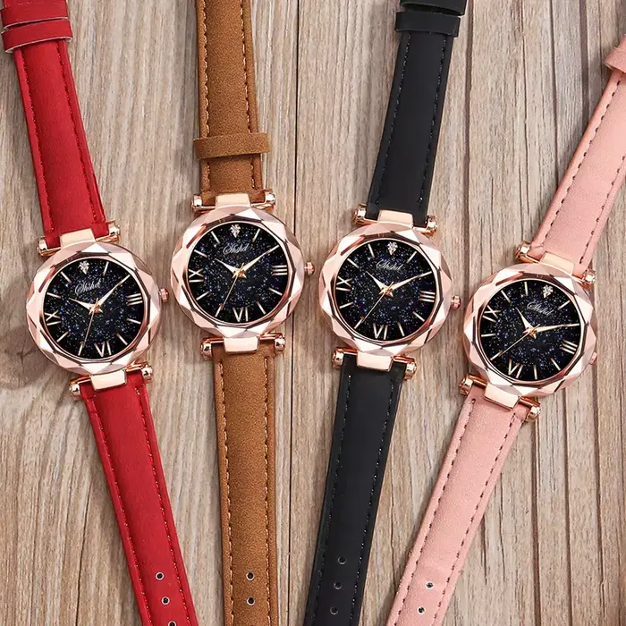 Montre pour femme avec strass lumineux