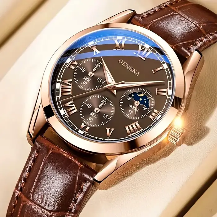 Montre à quartz pour hommes d'affaires et décontractée