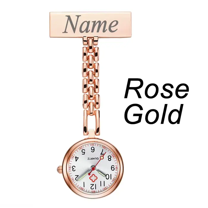 Personnalisé votre nom LOGO gravé broche compte Pluse mètre cadran lumineux main médecin horloge Fob