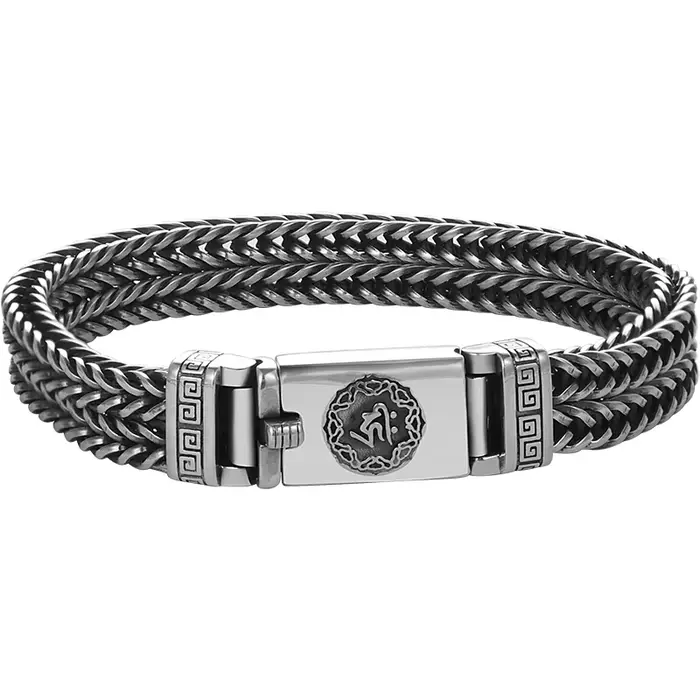 HX – Bracelet en argent tissé à la main pour hommes
