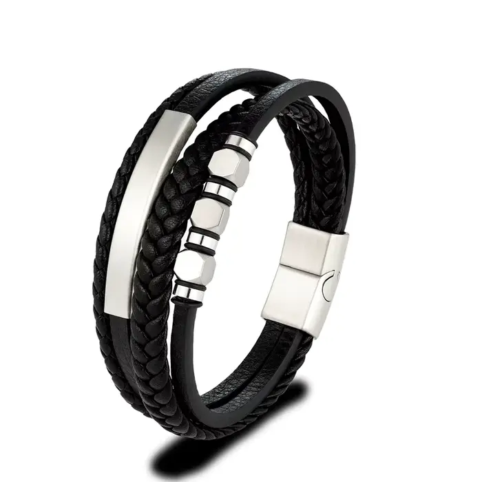 Bracelet Steampunk en Cuir avec Acier Inoxydable pour Hommes et Femmes Occasions Spéciales et Journées Courantes