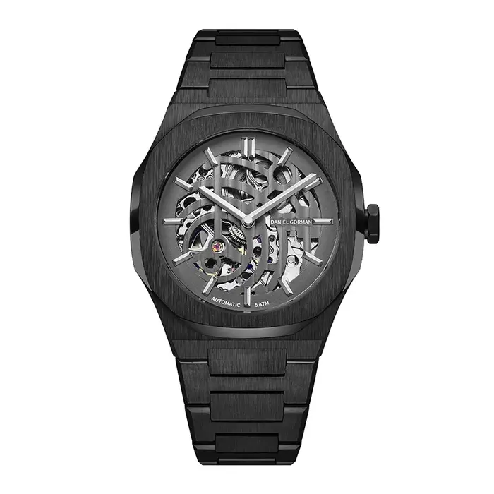 Montre mécanique squelette octogonale DANIEL GORMAN pour homme