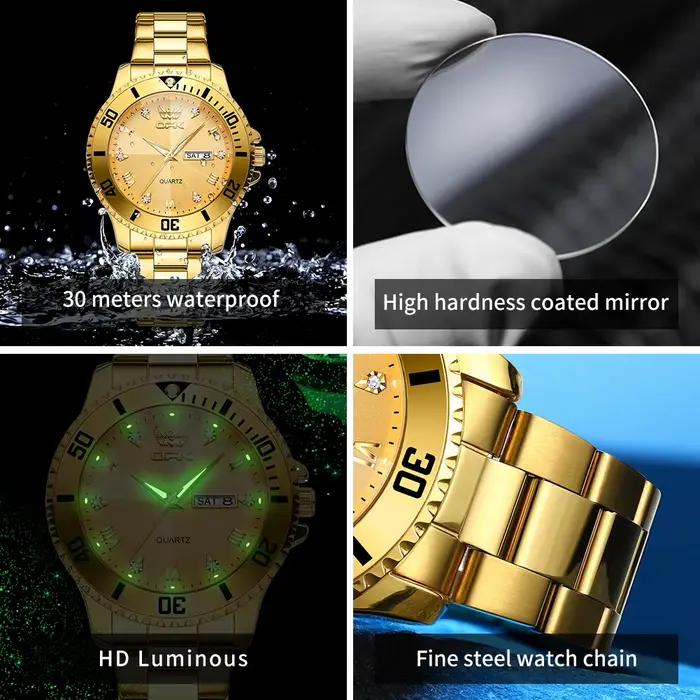 OPK marque hommes montres de luxe or montre-bracelet