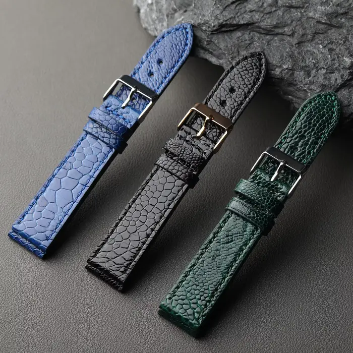 Bracelet en cuir pied d'autruche Raystray unique pour homme et femme occasions spéciales robuste et élégant